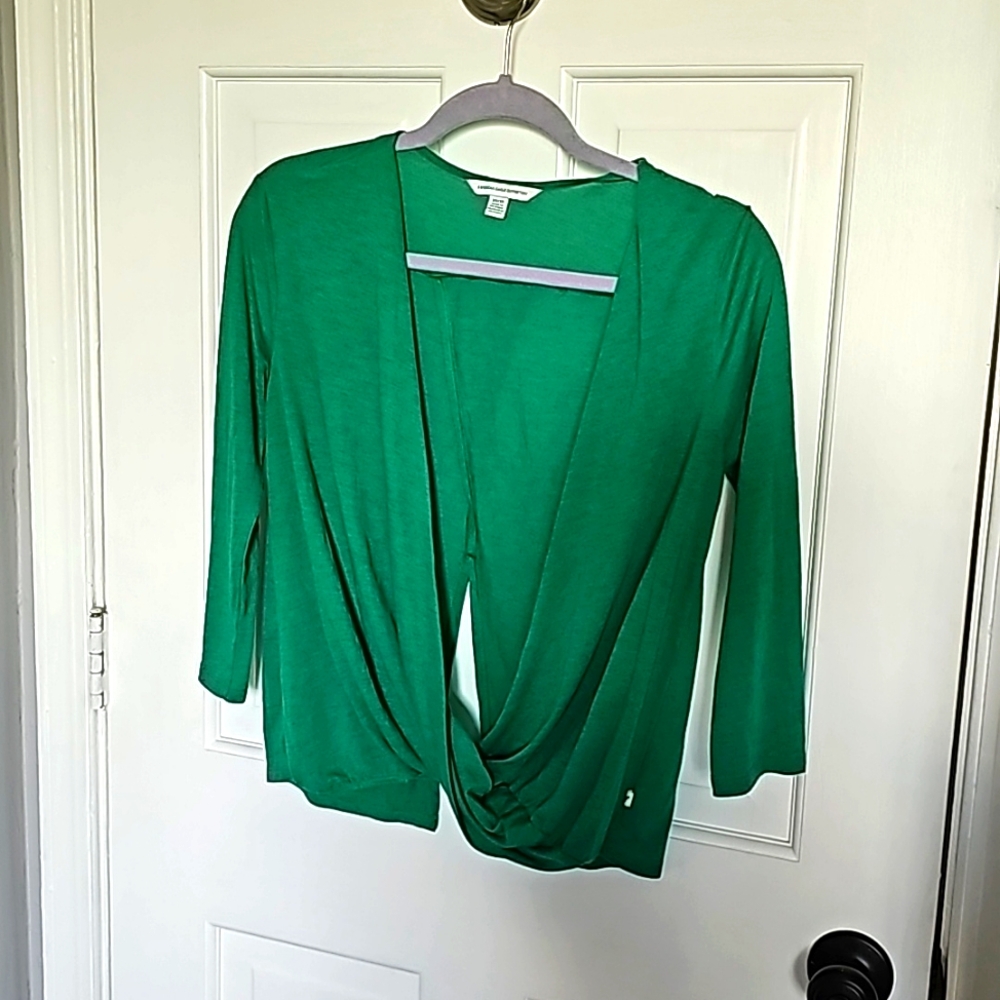 American Eagle Soft and Sexy Green Open Back Long Sleeve - size xsmall